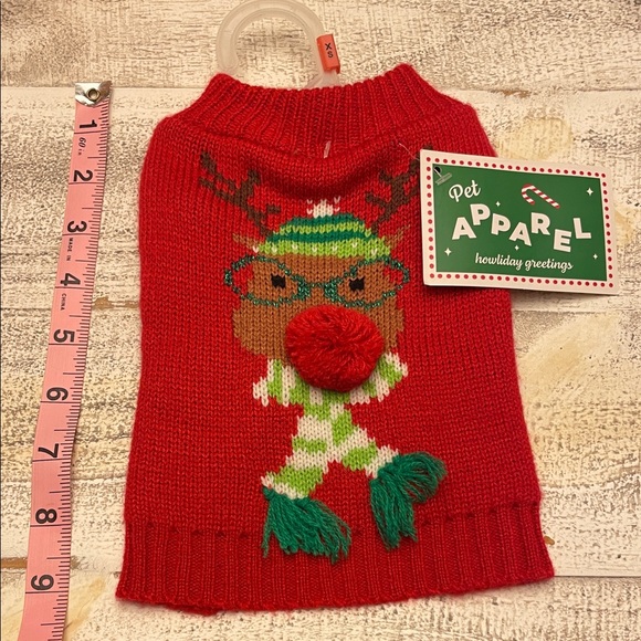 Red Reindeer Dog Sweater - Picture 1 of 5